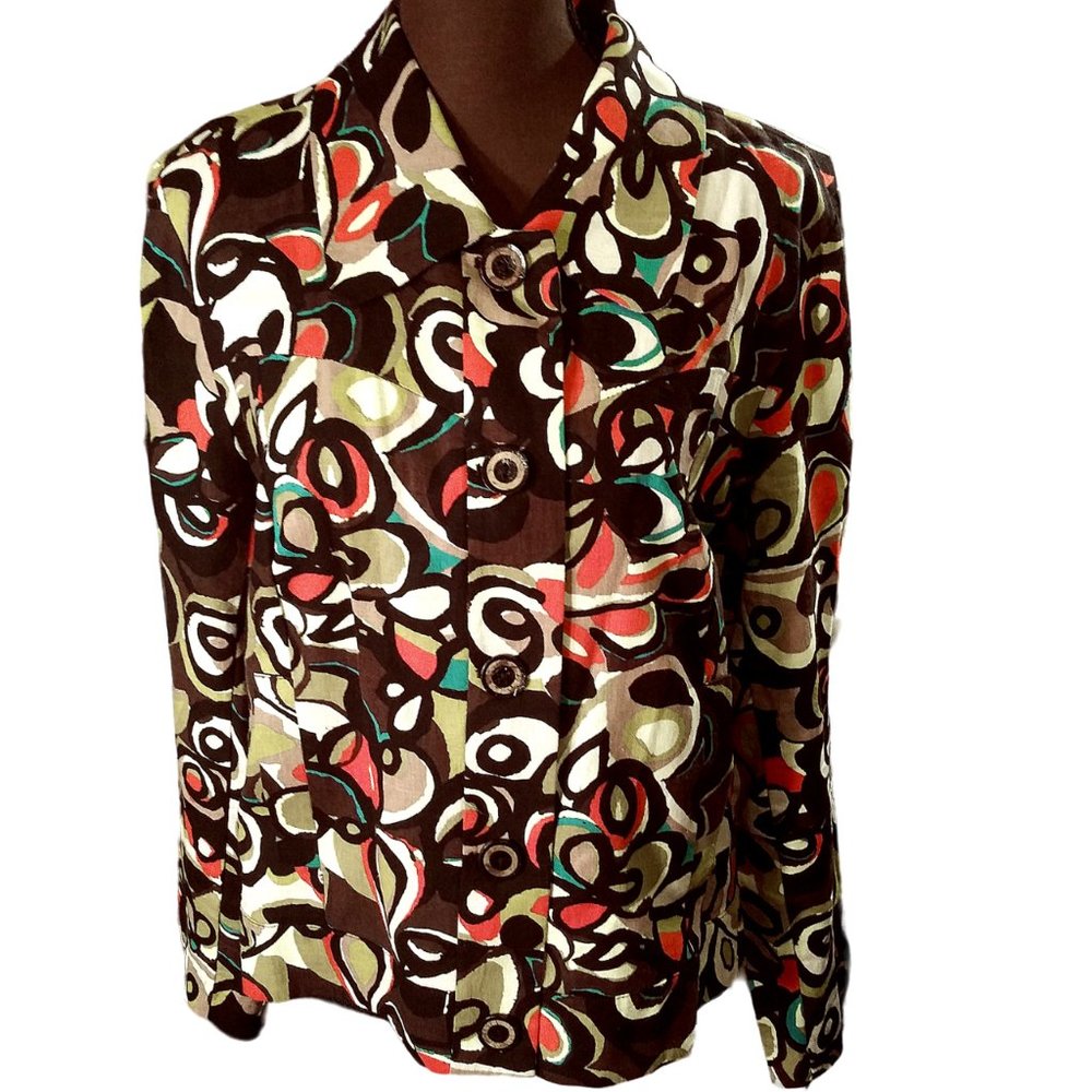 Art Print  Plus Size Blouse, Size L Blouse, RQT Blouse, Plus Size Top, Jacket